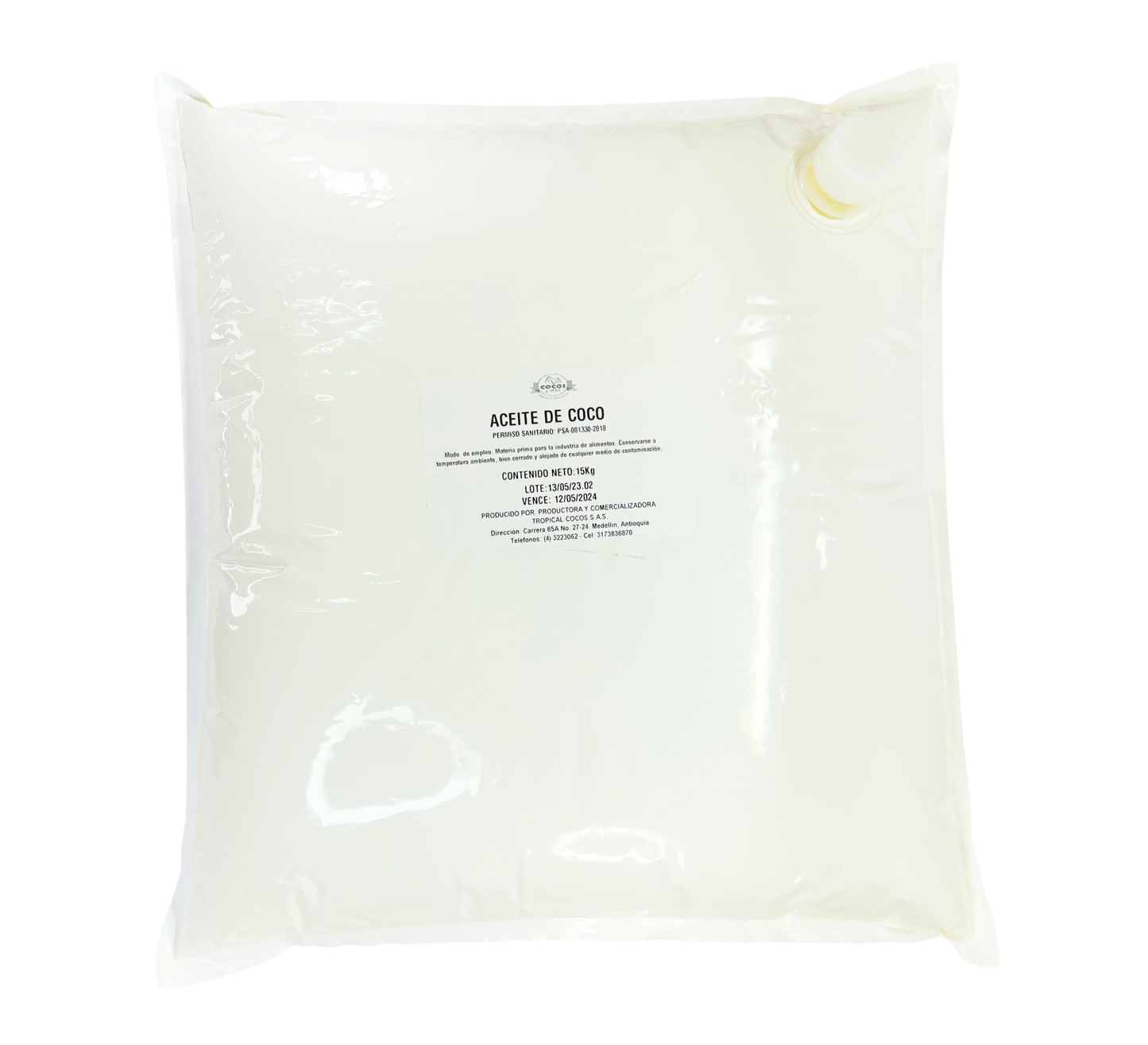 Aceite de coco 15Kg (16.300 ml aprox)