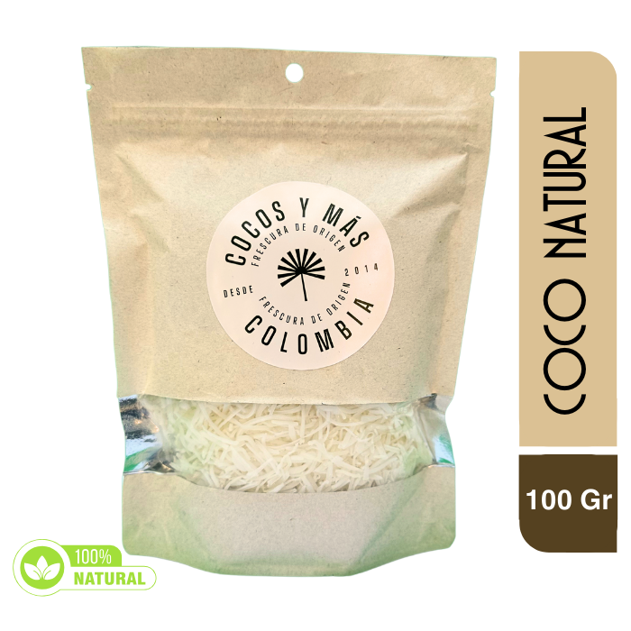 Coco rallado deshidratado natural sin conservantes - 100 gramos
